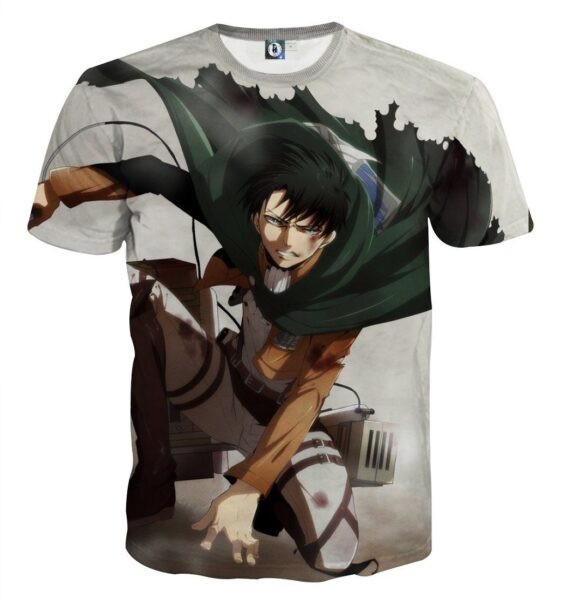 Attack On Titan Beaten Levi In Battle Dope Style Print T-shirt