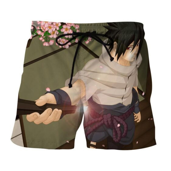 Naruto Shippuden Sasuke Uchiha Fan Art Design Shorts