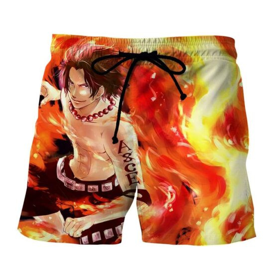 One Piece Handsome Monkey Ace Fire Fist Smiling Boardshorts