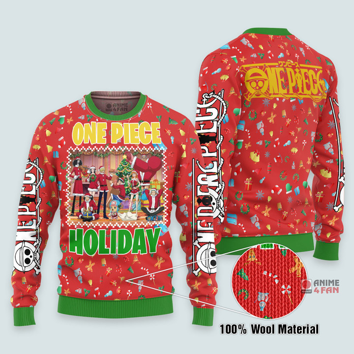 3D Anime One Piece Luffy Characters Custom Ugly Christmas Sweater VA310130