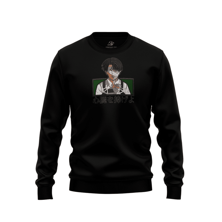 Captain Levi With Bandages Attack On Titan Embroidered Sweatshirt