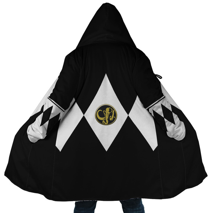 Black Ranger Mighty Morphin Power Rangers Hooded Cloak Coat