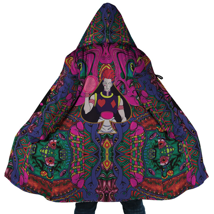 Trippy Mystic Faces Hisoka Hunter X Hunter Hooded Cloak Coat