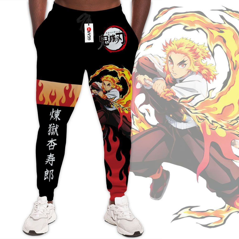 Kyojuro Rengoku Jogger Pants Custom Kimetsu Anime Sweatpants - Anime4Fan