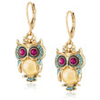 Gold Plated Owl Hanging Earrings For Women Valentine's Day Gift