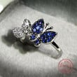 Luxury Sapphire Crystal Rings for Women | Shine Butterfly 925 Silver Color Rings