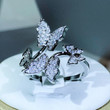 925 Sterling silverColorful Resizable Butterfly Ring