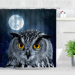 Owl 3D Printing Home Bathroom Curtain | Waterproof Decor Screens Shower Curtains With Hooks