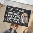 Owl To DO List Today Premium Doormat