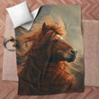 Comfortable Beautiful Horse Fleece Blanket