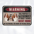 Warning This Property Is Protected By Highly Trained Basset Hound Superior Doormat