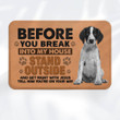 Black And White English Springer Spaniel Before You Break Into My House Stand Superior Doormat