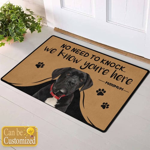 No Need To Knock We Know You're Here Cane Corso Cutomized Outside Doormat