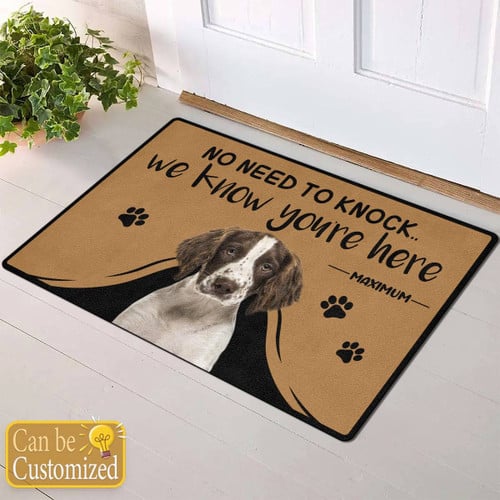 No Need To Knock We Know You're Here English Springer Spaniel Cutomized Outside Doormat