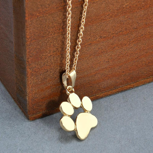 Paw Print Necklace Pendant Silver And Gold
