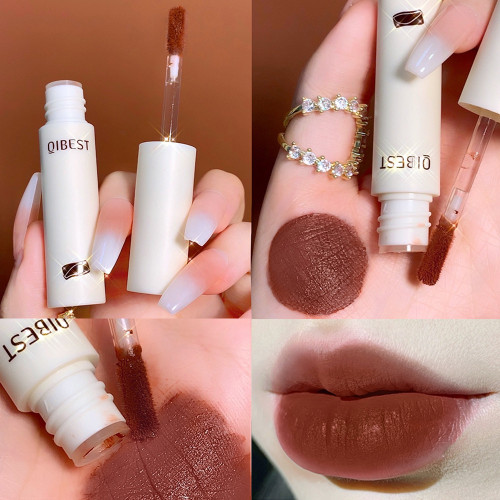 QIBEST Lip Gloss 8 Colors Lipstick | Waterproof Long Lasting Women Red Lip Tint Velvet Lip Glaze Cosmetics