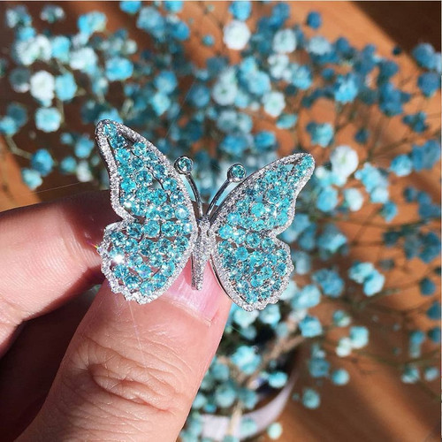Luxury Glamour Blue Butterfly Rings | Women's Jewelry Accessories Gifts