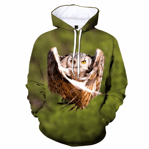 3D Printed Hoodie Cute Owl Hoodie Sweatshirt