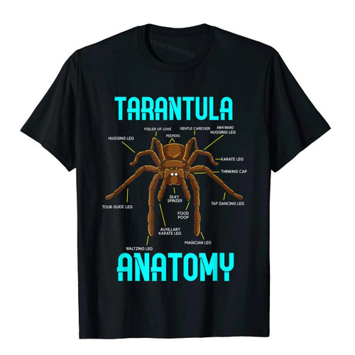 Tarantula Spider Anatomy Funny Spider Diagram T-Shirt