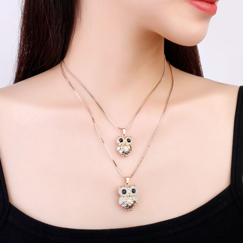 2 Owl Pendant Necklaces for Women