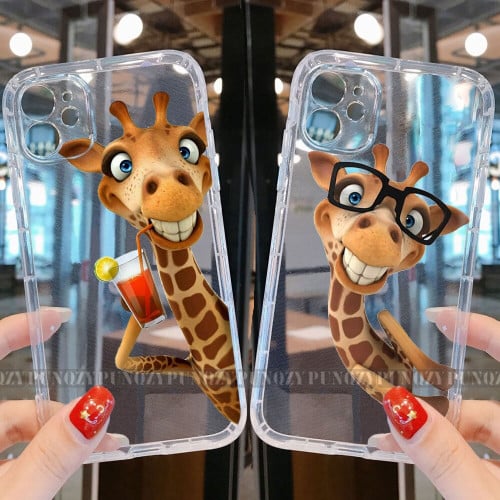 Cute Giraffe Animal Phone Case For iPhone 14 pro max 11 pro 12 MINI 13 Pro Max 6 8 7 Plus X XS XR Soft TPU Cover