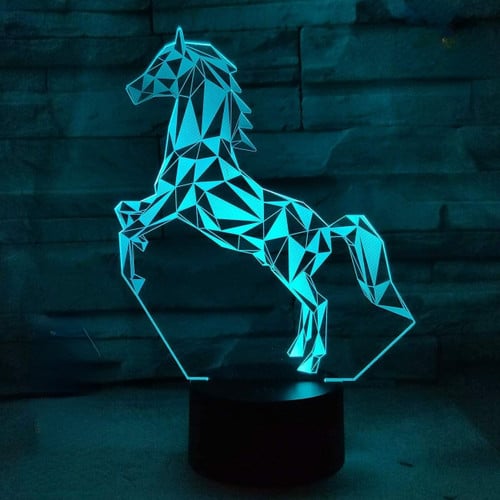 3D Night Light Illusion LED Horse Desk Lamp