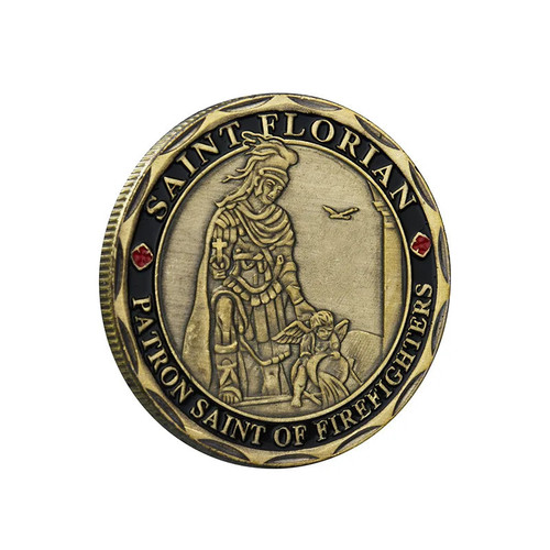 Firefighter Guardian Commemorative Coin San Florian American Bronze Plated Gold Coin