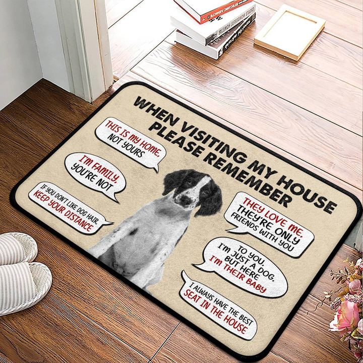 Black And White English Springer Spaniel When Visiting My House Superior Doormat