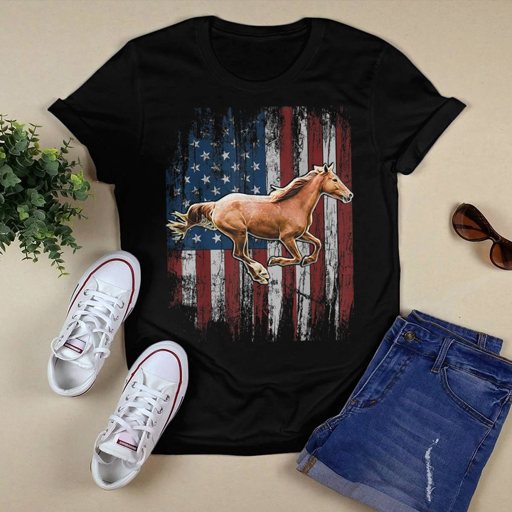 Beautiful Horse And USA Flag T-shirt, Hoodie, Sweatshirt