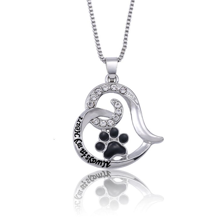 Heart Shaped Paw Necklace For Women