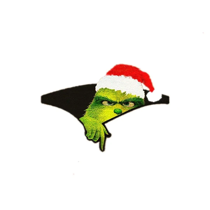 3D Grinch Christmas Car Cracked Car Decal Sticker