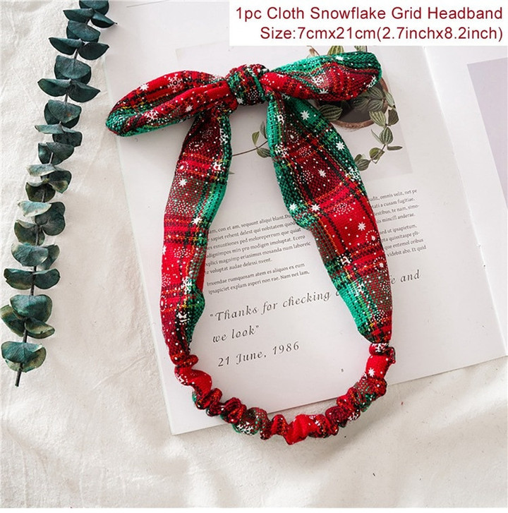 Christmas Grid Headband | Merry Christmas Ornament Natal Xmas Gifts
