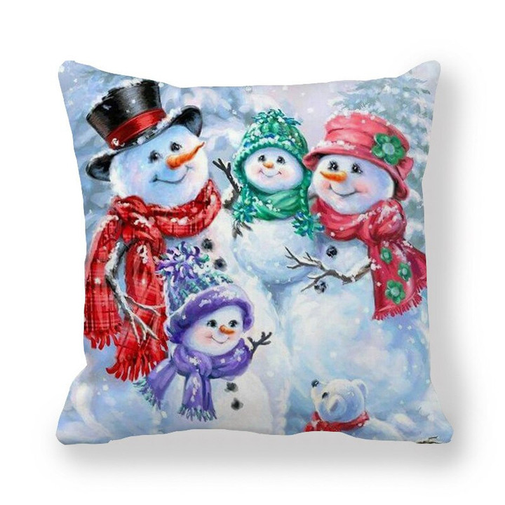 New Christmas Pillowcase Santa Claus Snowman Elk Home Decor