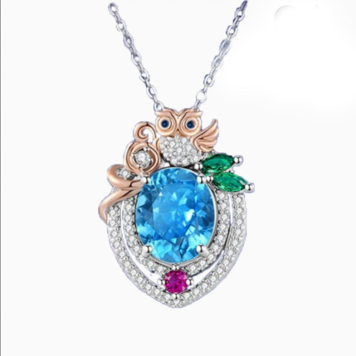 Crystal Owl Luxury Pendant Jewelry Necklace Anniversary Holiday Gift