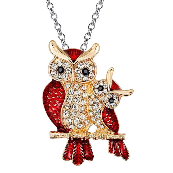 Mother and Child Owl Necklace | Pendant Fashion Animal Necklace
