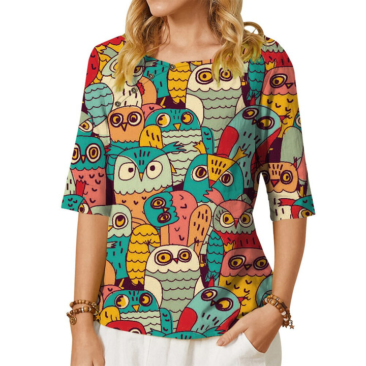 Owl Printed Women T-shirt