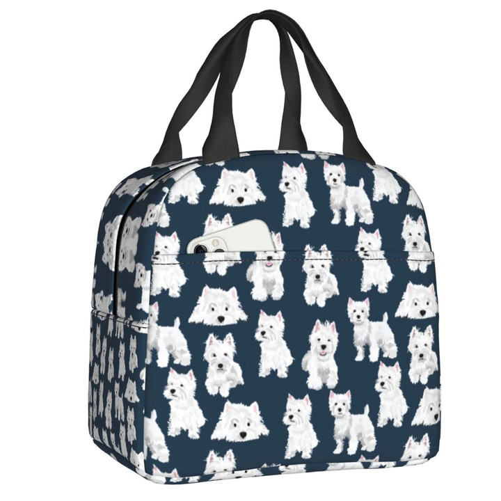 West Highland White Terrier Dog Insulated Lunch Bag for Women