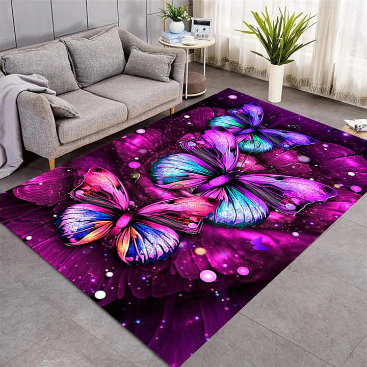 Butterfly Pattern Living Room Non-slip Carpet | Bedroom Kitchen Bathroom Floor Mats