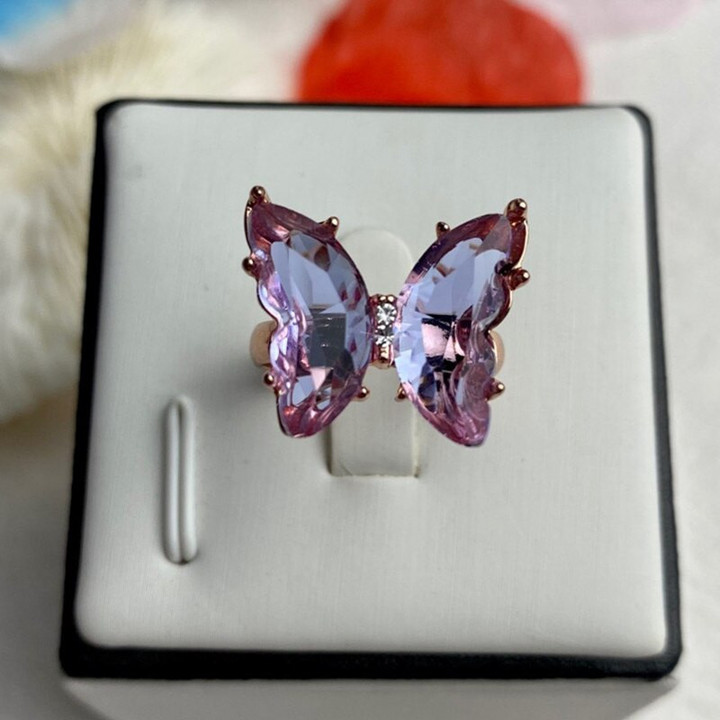Sweet Romantic Purple Butterfly Ring for Valentine day, Mothers day, Anniversary, Wedding Gift