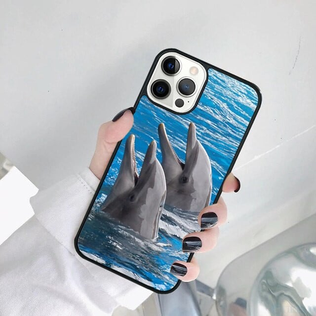 Ocean dolphin Dance And Jumping Phone Case Cover For iPhone 14 SE XR XS 11 12 13 Mini Pro MAX 6 7 8 Plus Galaxy S22 S21 Ultra