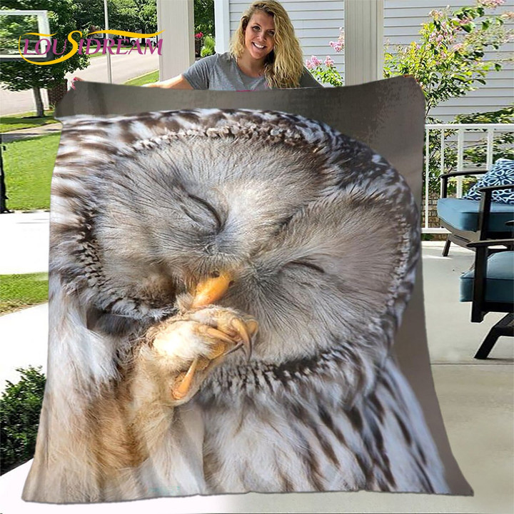 3D Cartoon Cute Owl Soft Plush Blanket