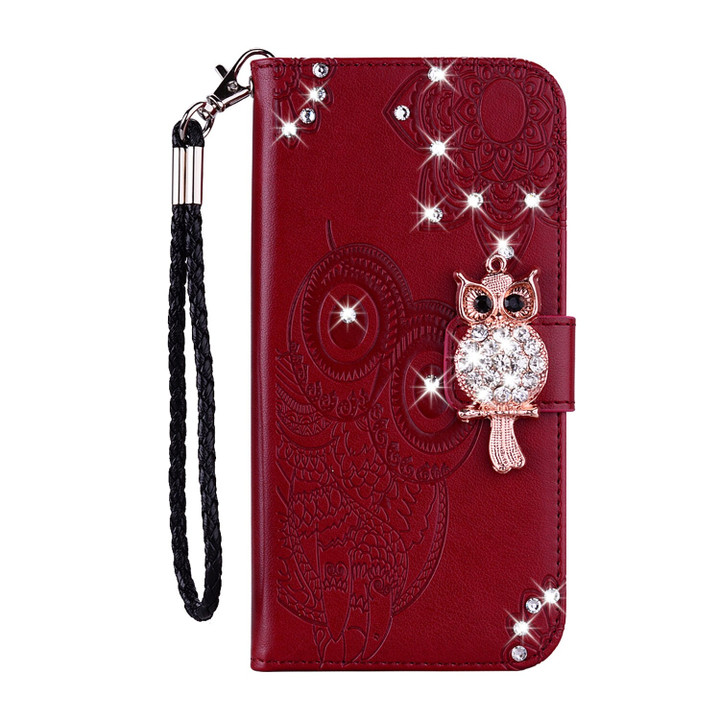 Glitter Leather Wallet Case for Samsung Galaxy A52 A52S A13 A12 A32 A33 A53 A22 S21 S10 S20 S22 Plus Note20 Ultra Owl Cover