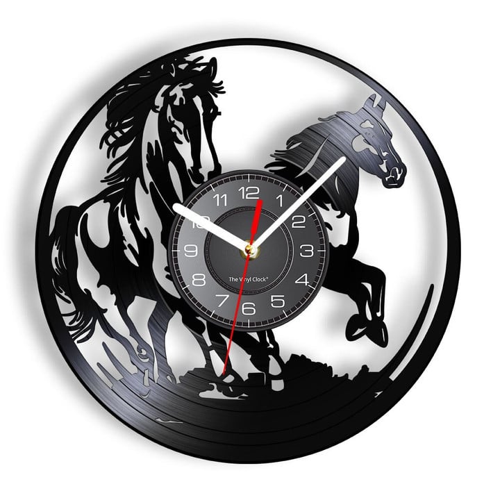 Black Horse Vinyl Record Wall Clock