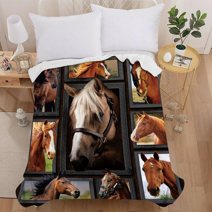 Soft Lightweight Horse Painting Art 3D Print Blanket King Queen Size