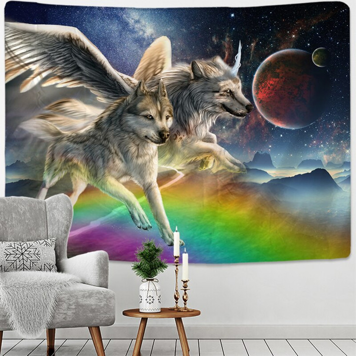 Wolves Wall Hanging Bohemian Hippie Witchcraft Art