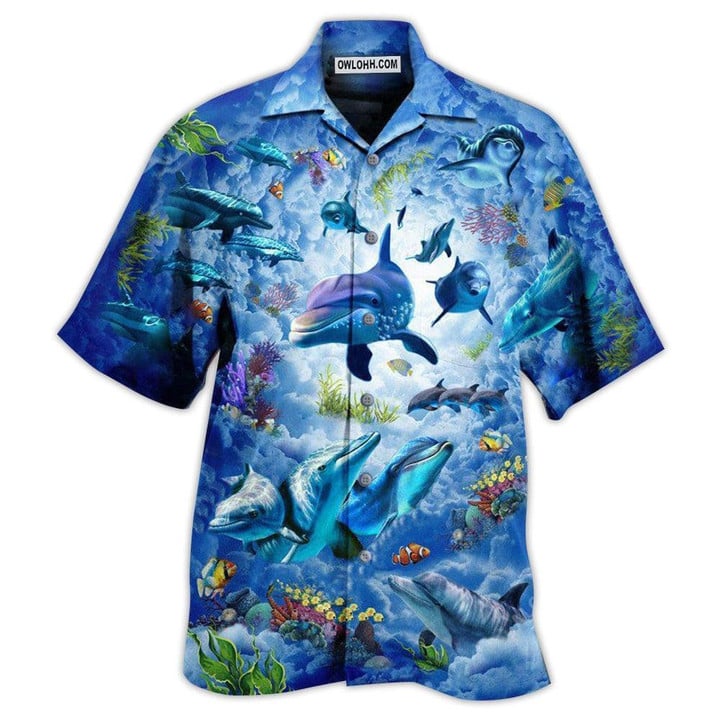 Dolphin Printed Casual Beach Shirt