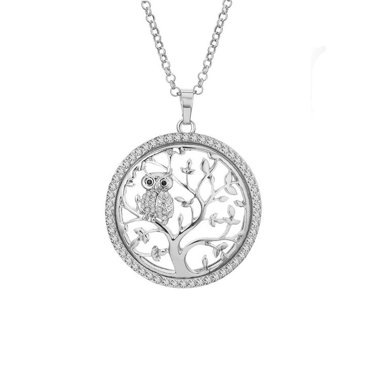 Owl Big Tree Of Life Pendant Necklaces for Women