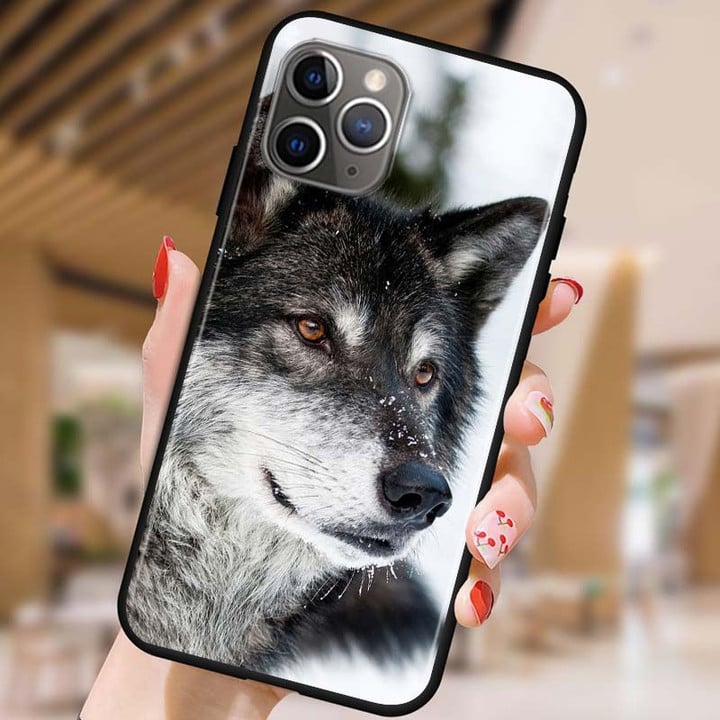 Wolf Print Silicone Cover For Apple iPhone