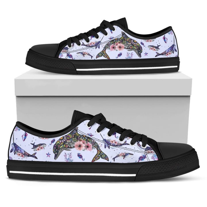 Pretty Dolphin Print Lightweight Canvas Shoes