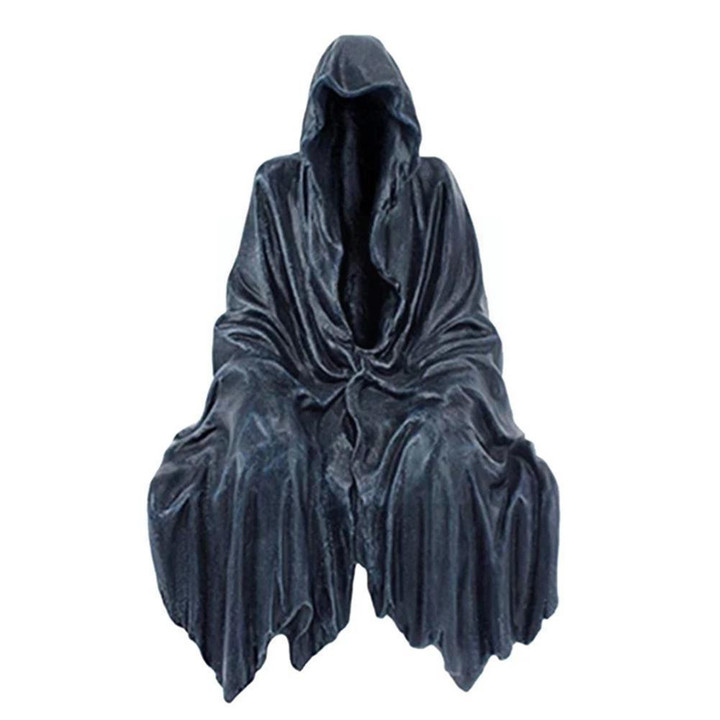 Halloween New Reaping Solace The Reaper Sitting Statue Gothic Desktop Resin Black Sculptures